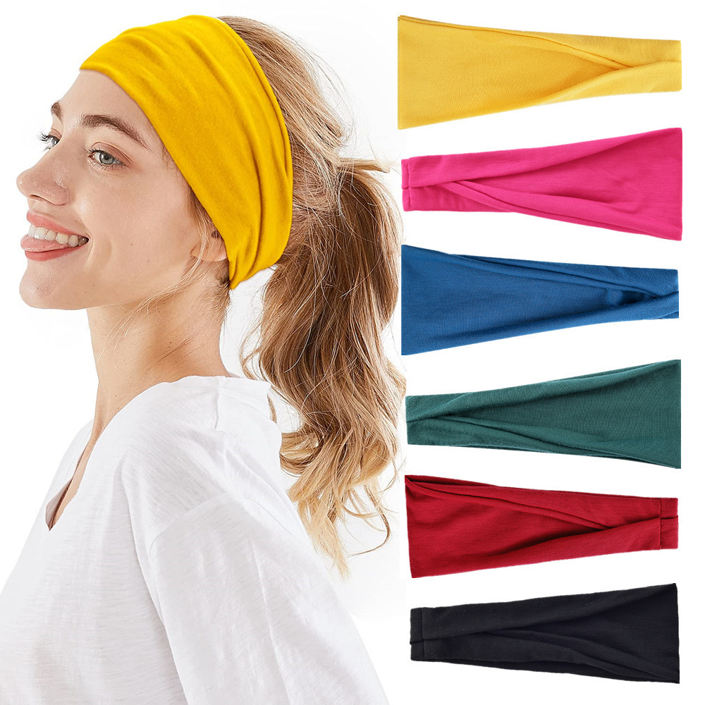 Stretch Strap Yoga - Solid Color Sports Yoga Headband Sweat-absorbing