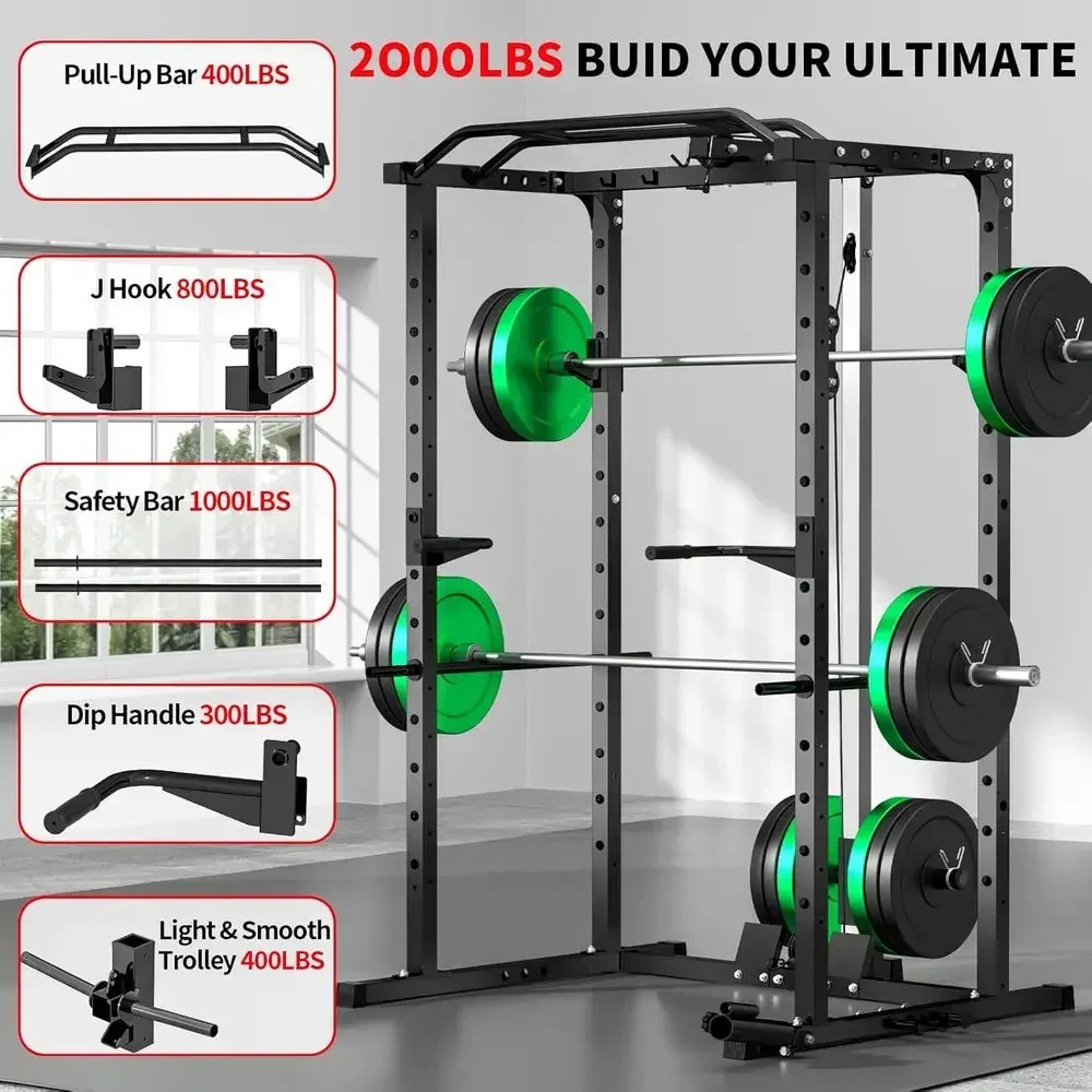 2000LBS Capacity Power Rack wi - огляд і ціна Lat Pulldown Bar