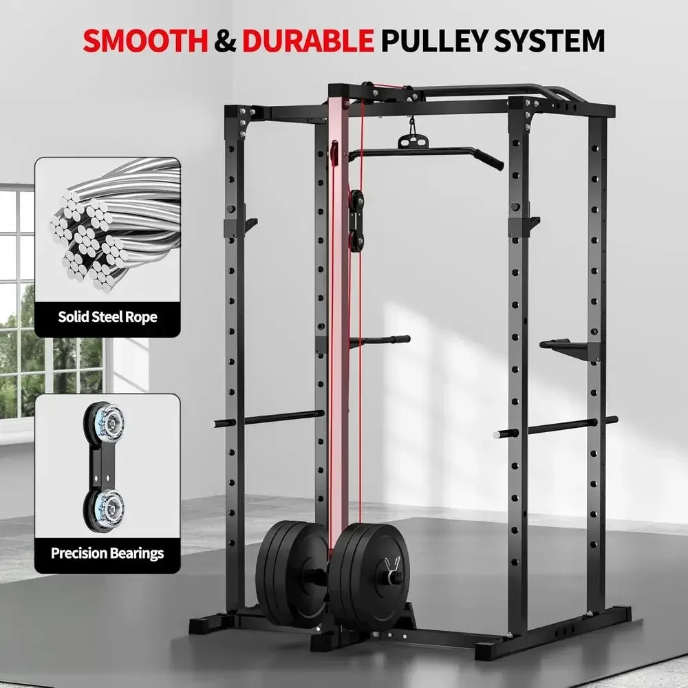 2000LBS Capacity Power Rack wi - огляд і ціна Lat Pulldown Bar