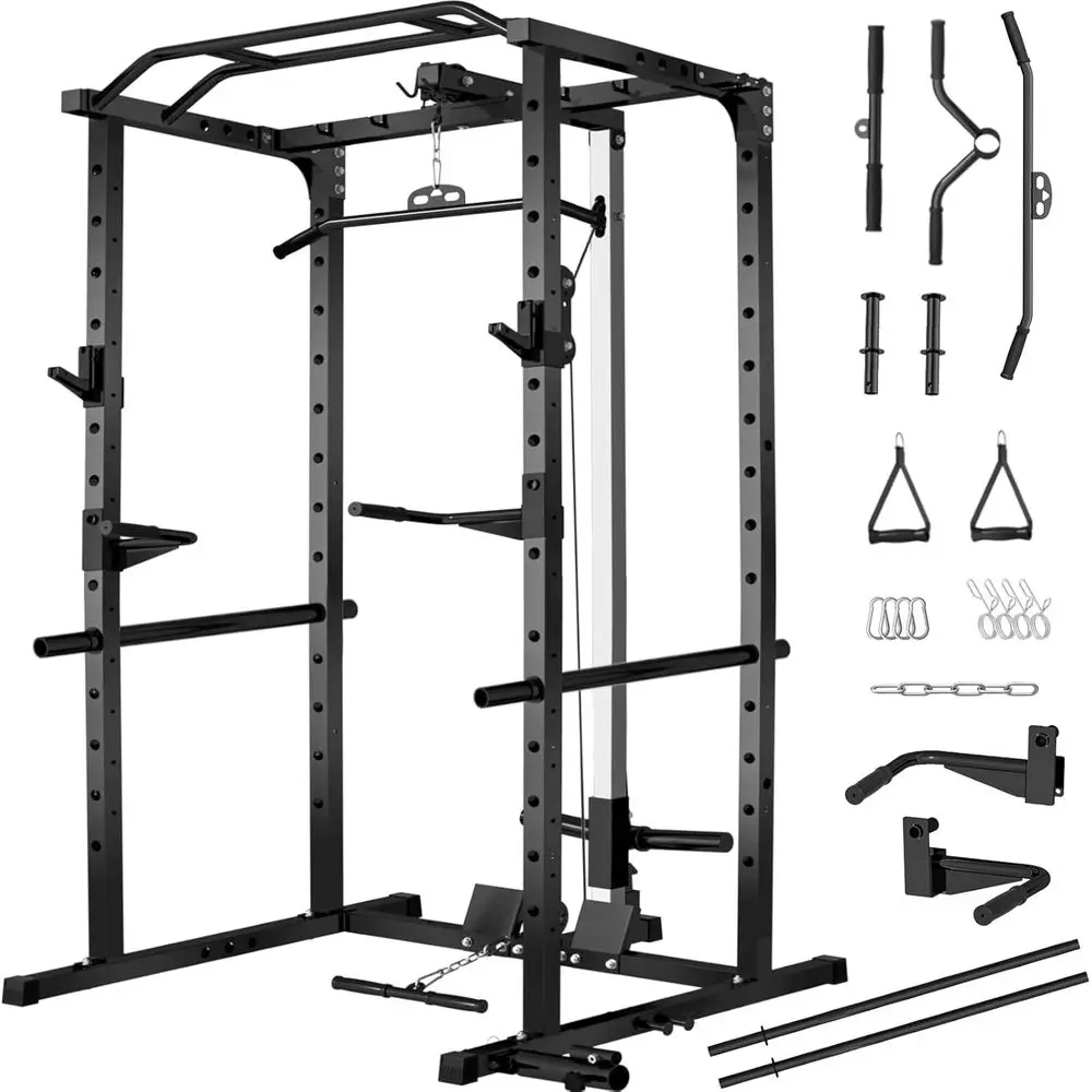 2000LBS Capacity Power Rack wi - огляд і ціна Lat Pulldown Bar